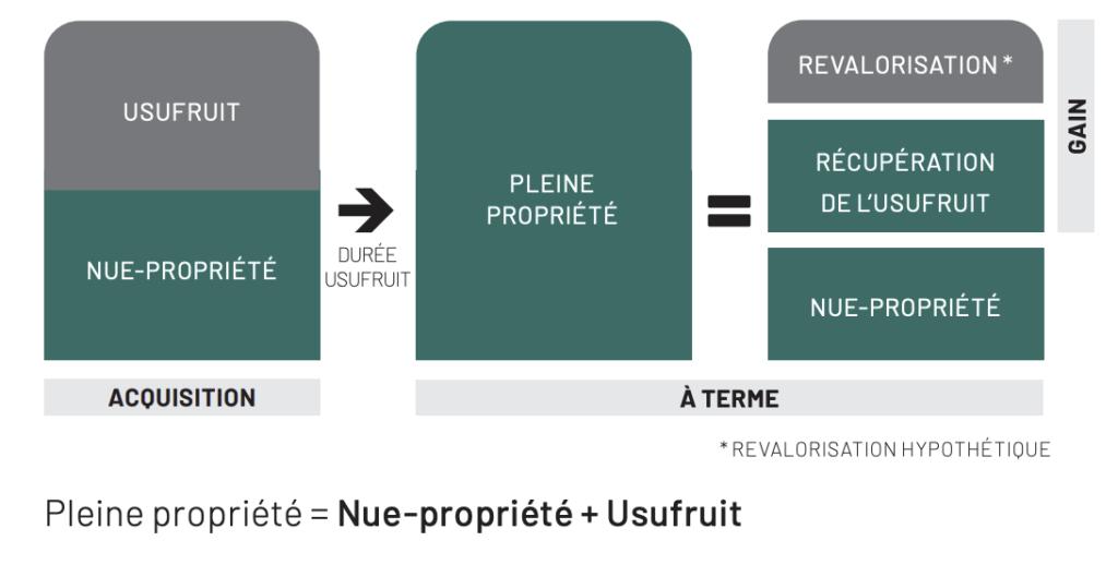 Définition : démembrement d'un bien en nue-propriété