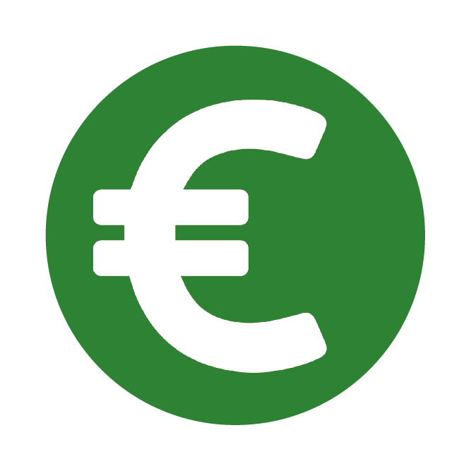 Icone en forme de signe euros